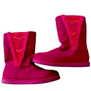 Girls fur lined sequin boots